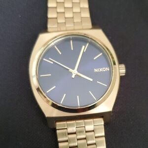 Nixon Gold Watch with Blue Dial